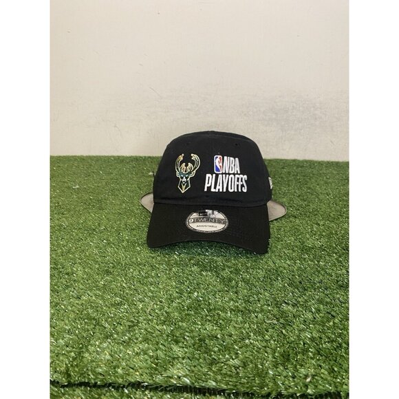 Milwaukee Bucks hat cap strap back new era black playoffs Giannis dad hat - Picture 1 of 8